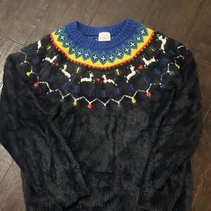 Hanna Andersson Fuzzy Festive Fair Isle holiday sweater NWOT 6 girls Christmas